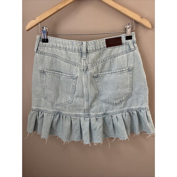 Hollister Juniors 7 Denim Skirt Flared Light Wash W28 - Picture 8 of 8